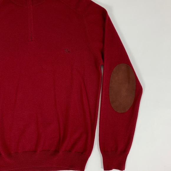 13 Men’s BURBERRY LONDON Wool Sweater Patch Elbows - Picture 4 of 8
